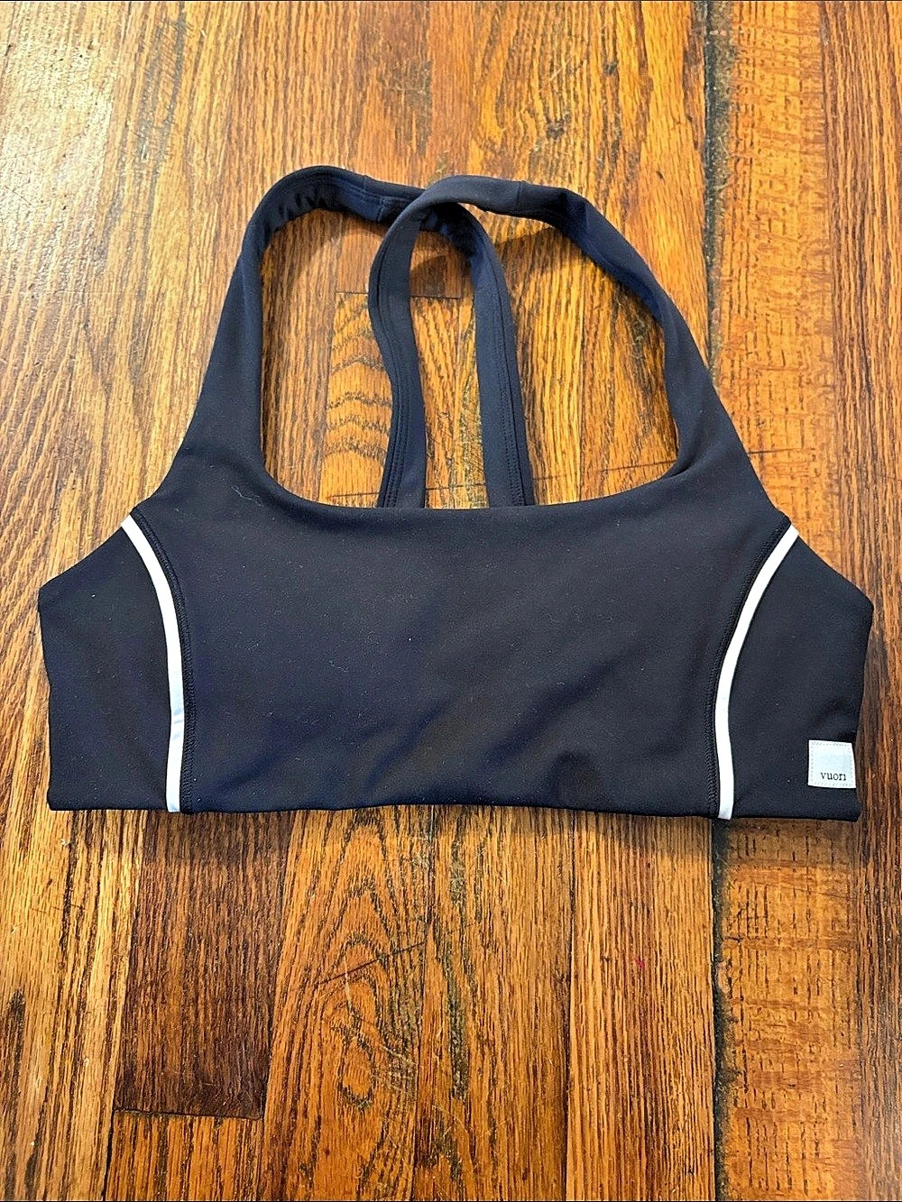 🎉NWOT! Vuori Daily Piped Bra Women'Small Black Sports Bra Small
